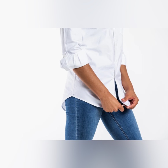 GIRLFRIEND SHIRT WHTE OXFORD BUTTON UP- SIZE 2 (XS-S) - Picture 8 of 8